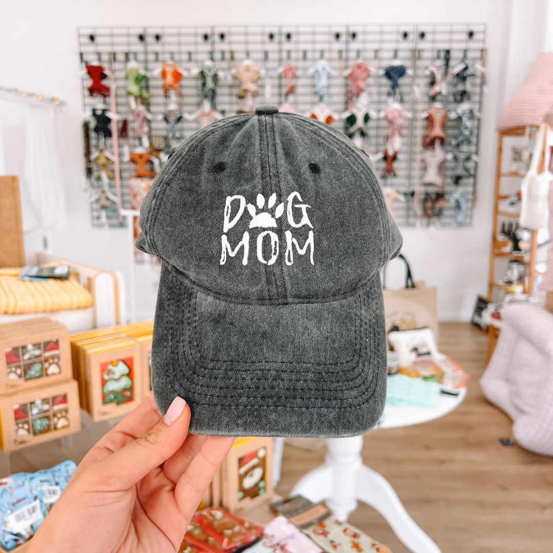 Dog Mom Hat - Black Denim