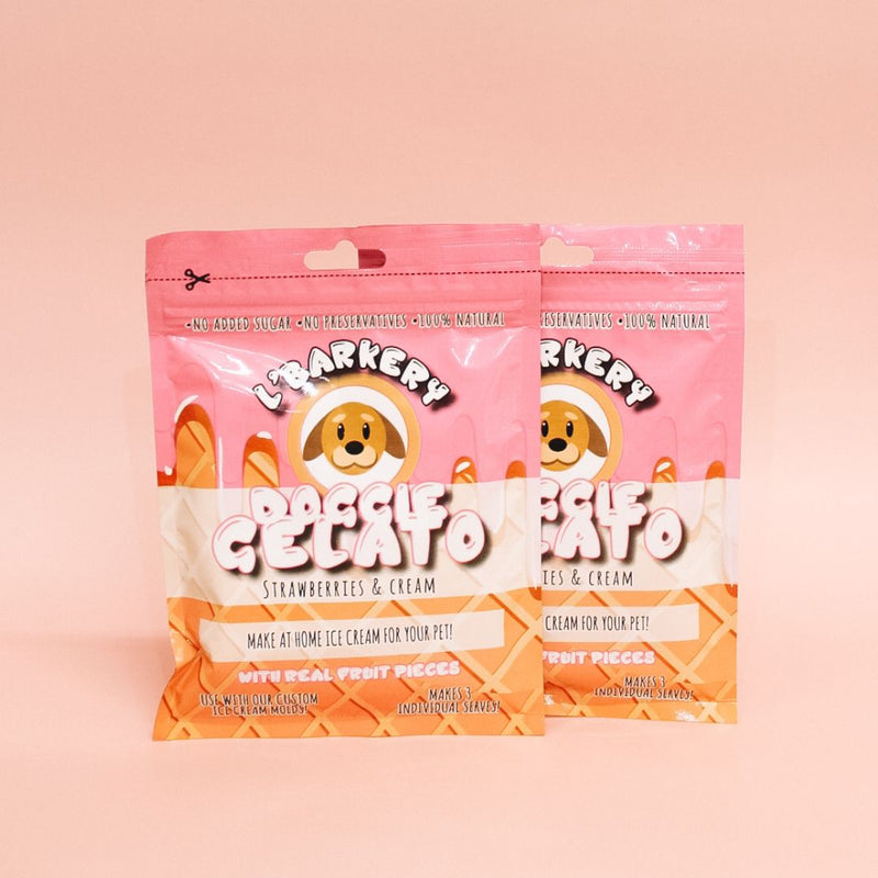 Strawberries & Cream Doggie Gelato