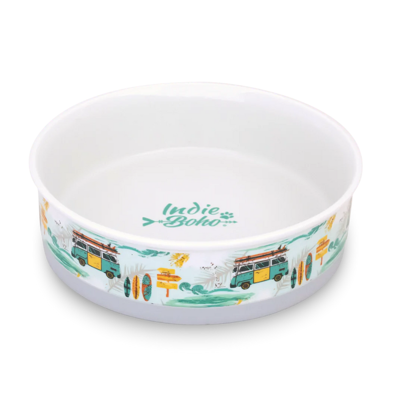 Byron Surf Ceramic Dog Bowl