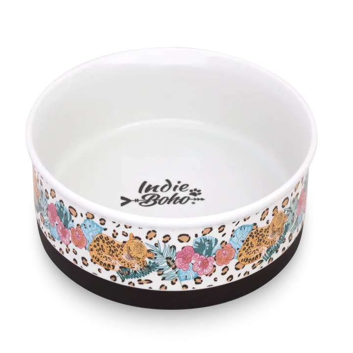 Leopard Luxe Ceramic Dog Bowl