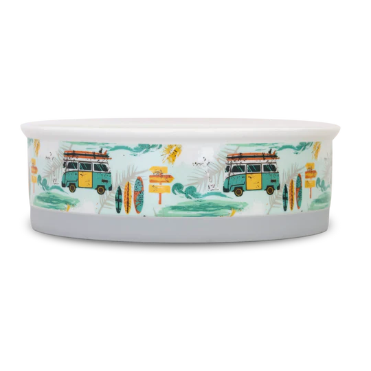 Byron Surf Ceramic Dog Bowl