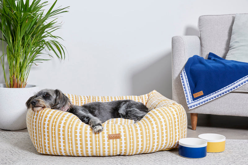 DOGUE Coastal Chic Bolster Bed - Navy