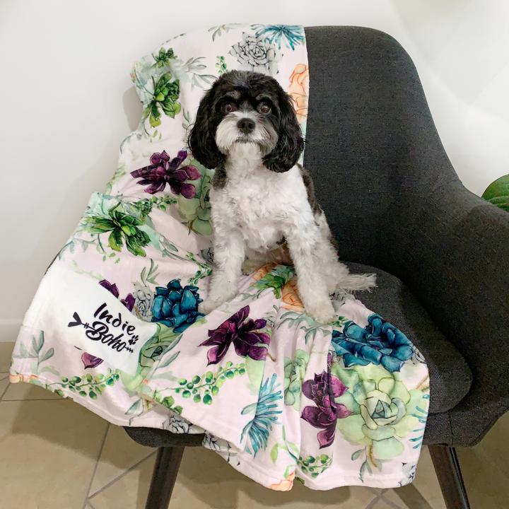 Succulent Medley Ultra Soft Pet Blanket