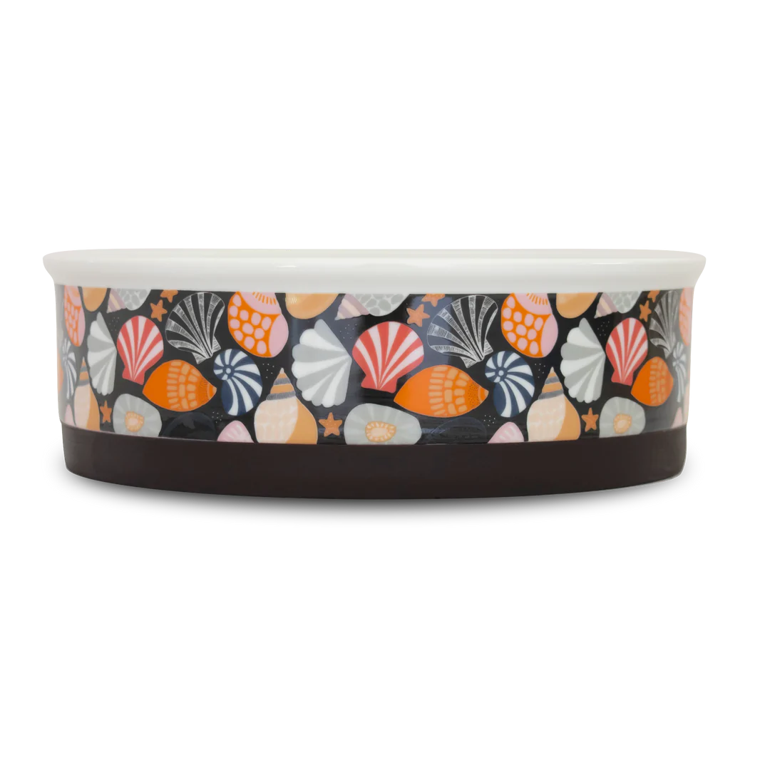 Daydream Shells Ceramic Dog Bowl