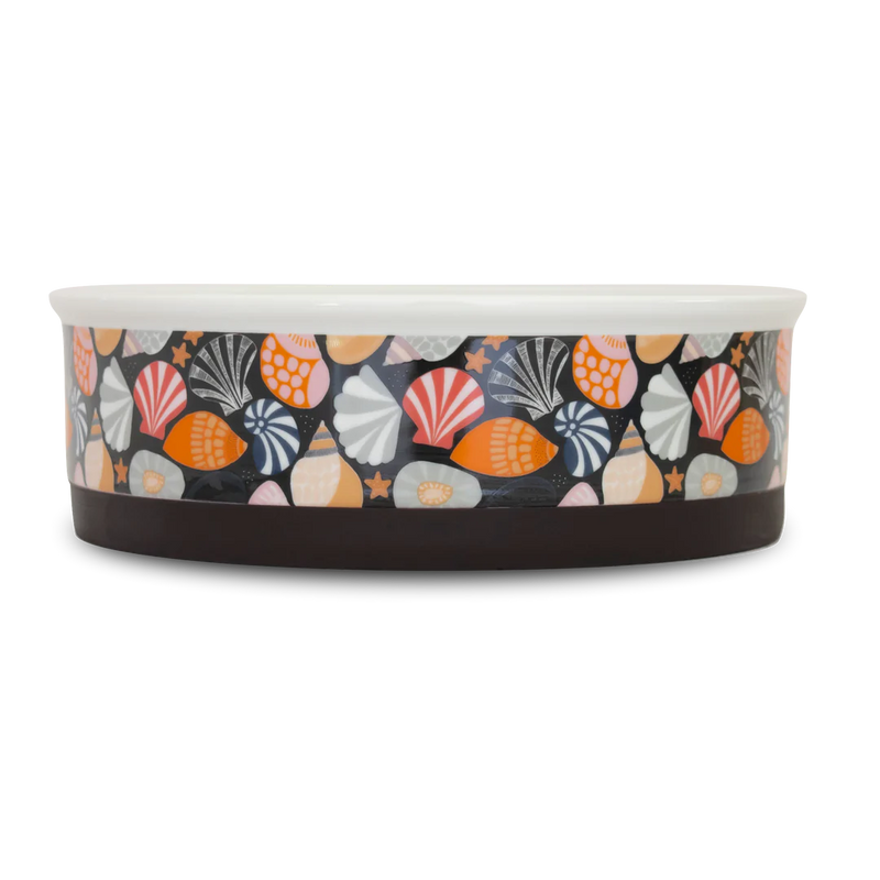Daydream Shells Ceramic Dog Bowl
