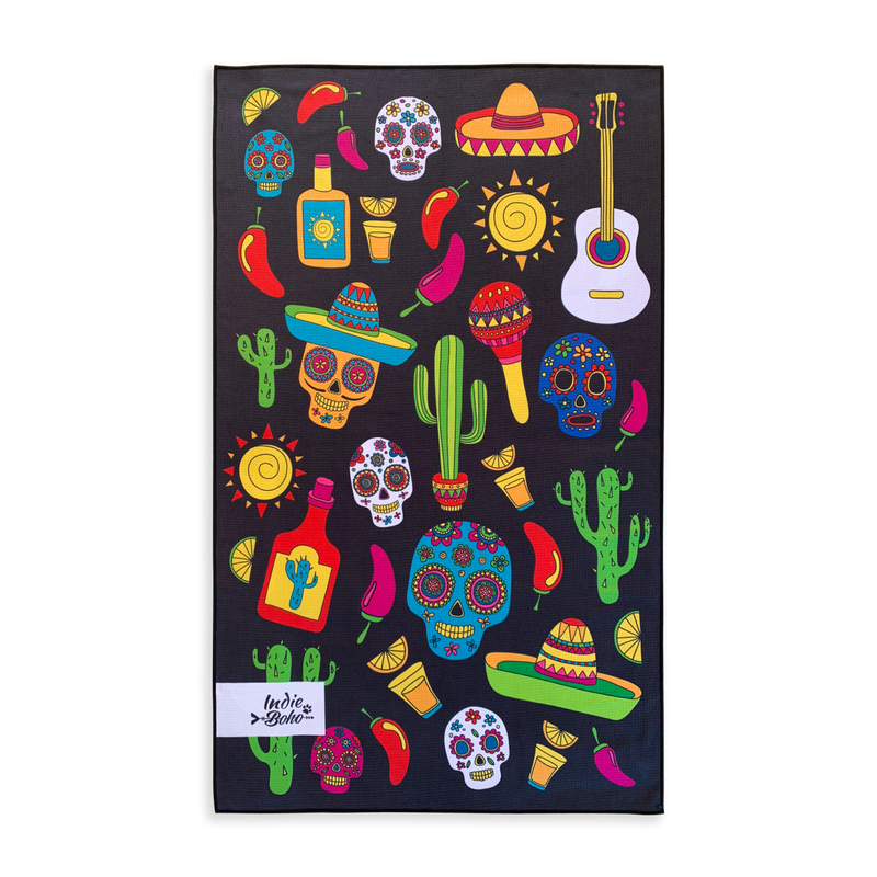 Mexican Skulls Travel Towel
