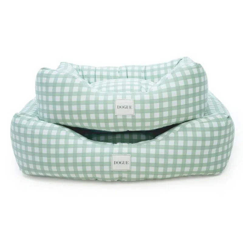 DOGUE Gingham Bolster Bed - Green