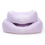 DOGUE Gingham Bolster Bed - Purple