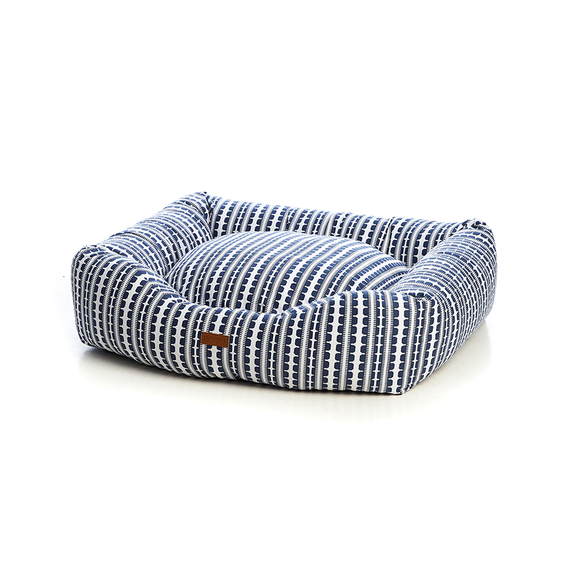 DOGUE Coastal Chic Bolster Bed - Navy