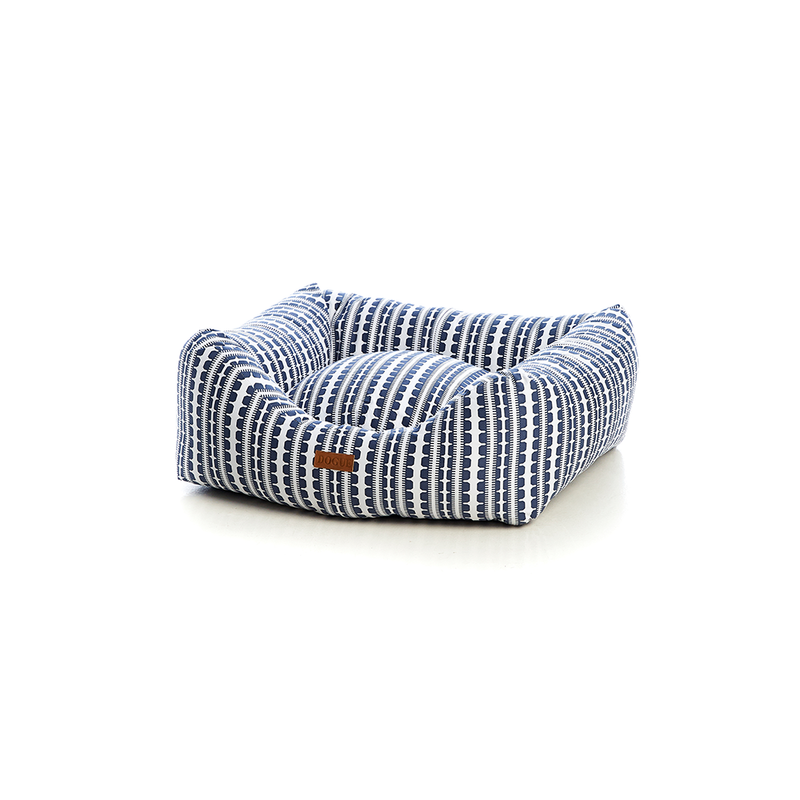 DOGUE Coastal Chic Bolster Bed - Navy