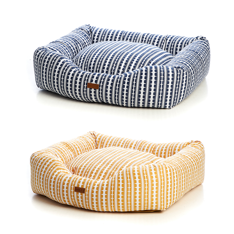 DOGUE Coastal Chic Bolster Bed - Navy